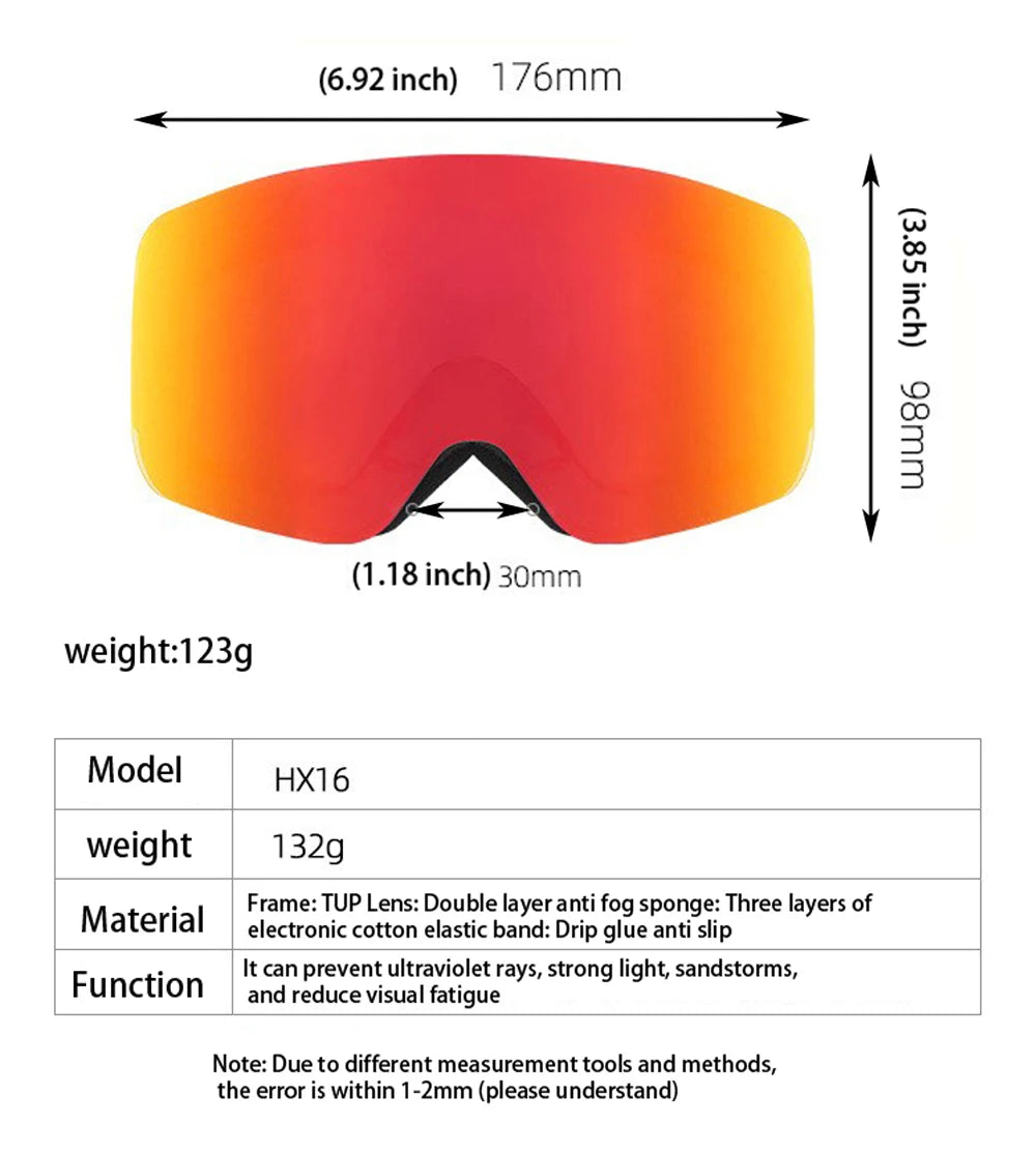 Anti Fog Ski & Snowboard Goggles