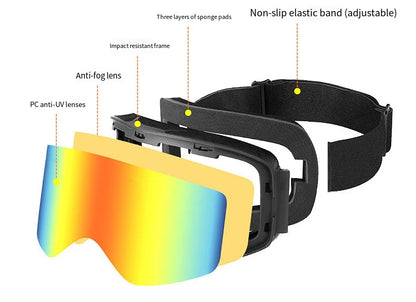 Anti Fog Ski & Snowboard Goggles